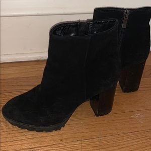 BCBG women’s black suede booties